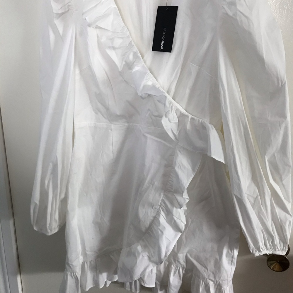 fashion nova ruffle around mini dress